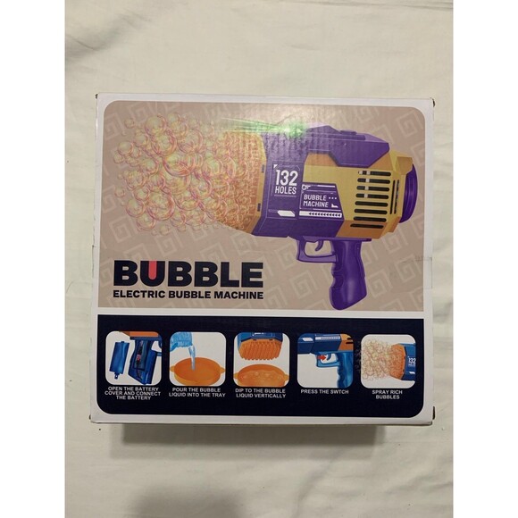Electric Bubble Machine 132 bubbles purp/yello - Picture 6 of 7